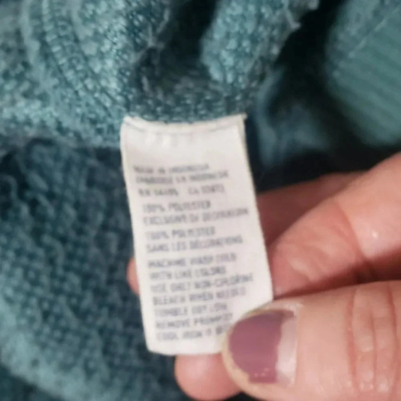 AEO M teal fuzzy front zip hooded Jacket - Picture 4 of 6